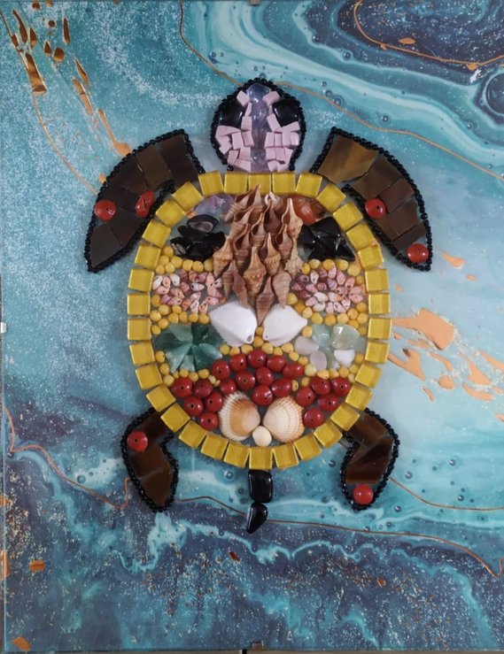 Création en mosaïque réalisée par un élève de l'Atelier ARTE MOSAIC