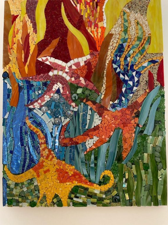 Création en mosaïque réalisée par un élève de l'Atelier ARTE MOSAIC